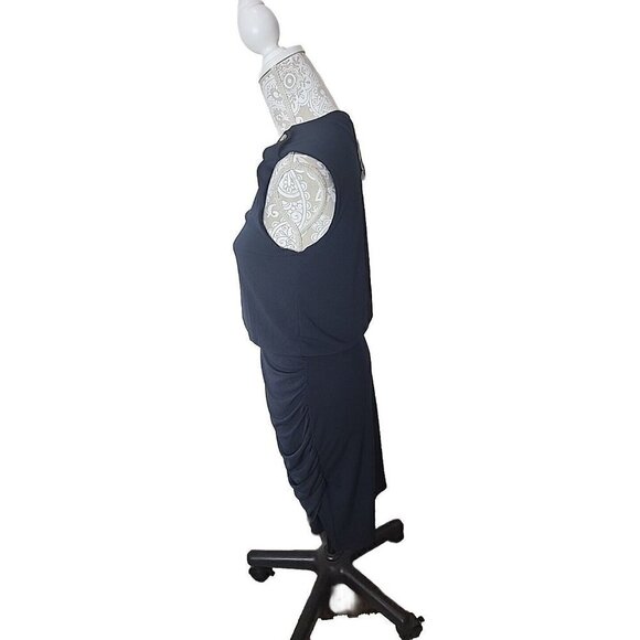 Banana Republic Dress Sheath Navy Slimming Stretch Sleeveless Women's Small - Picture 3 of 8